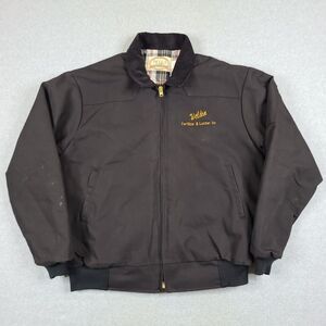 Vtg Pella Jacket Mens Black Canvas XL Tall Blanket Lined Full Zip Work Weldon